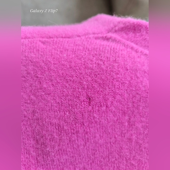 Valerie Stevens 2-Ply 100% Cashmere Shawl Collar Sweater - Bold Pink - Large - Picture 9 of 9